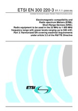 Standard ETSI EN 300220-3-V1.1.1 21.9.2000 preview