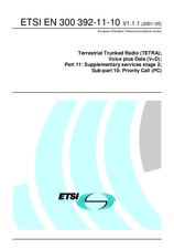 Standard ETSI EN 300392-11-10-V1.1.1 28.5.2001 preview