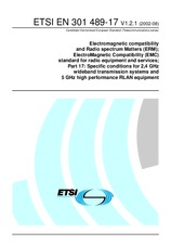 Standard ETSI EN 301489-17-V1.2.1 29.8.2002 preview