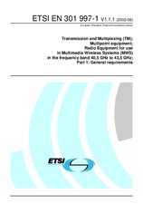 Standard ETSI EN 301997-1-V1.1.1 3.6.2002 preview
