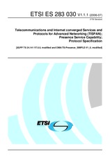 Standard ETSI ES 283030-V1.1.1 3.7.2006 preview