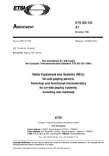 Standard ETSI ETS 300224-ed.1/Amd.1 15.11.1996 preview