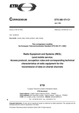 Standard ETSI ETS 300471-ed.1/Cor.1 30.4.1996 preview