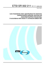 Standard ETSI SR 002211-V1.1.1 20.2.2004 preview