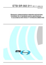 Standard ETSI SR 002211-V2.1.1 27.10.2005 preview