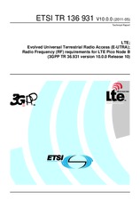 Standard ETSI TR 136931-V10.0.0 27.5.2011 preview