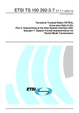 Standard ETSI TS 100392-3-7-V1.1.1 8.12.2003 preview