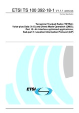 Standard ETSI TS 100392-18-1-V1.1.1 2.2.2005 preview