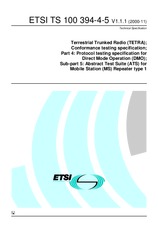 Standard ETSI TS 100394-4-5-V1.1.1 30.10.2000 preview