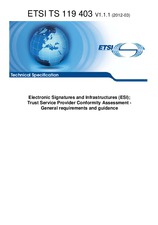 WITHDRAWN ETSI TS 119403-V1.1.1 6.3.2012 preview