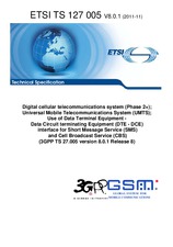WITHDRAWN ETSI TS 127005-V8.0.0 28.10.2008 preview