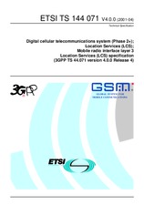 Standard ETSI TS 144071-V4.0.0 11.5.2001 preview