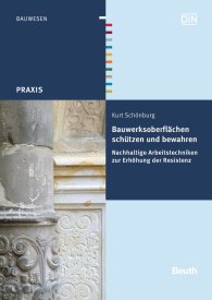 Publications  DIN Media Praxis; Bauwerksoberflächen schützen und bewahren; Nachhaltige Arbeitstechniken zur Erhöhung der Resistenz 11.4.2014 preview